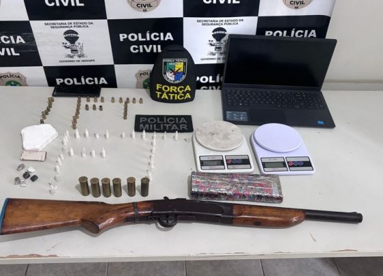 Ação conjunta entre PM e Polícia Civil apreende armas e drogas na Zona Rural de Areia Branca – P.M.S.E.