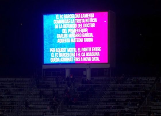 Barcelona x Osasuna é suspenso após morte de médico da equipe catalã