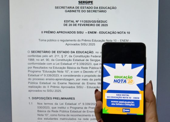 Secretaria da Educação divulga lista preliminar do Prêmio Educação Nota 10 – FaxAju