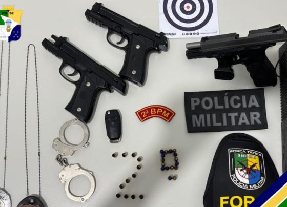 PM apreende arma de fogo e simulacros durante “Operação Saturação” em Propriá – P.M.S.E.