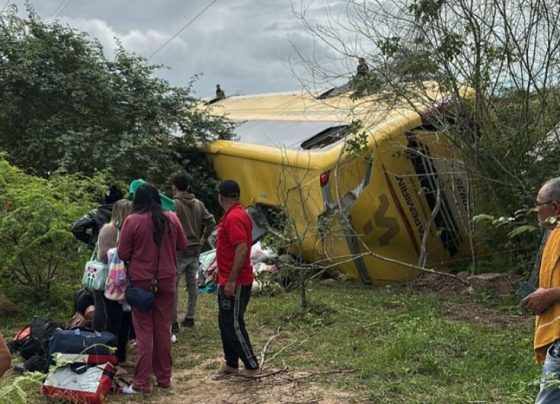 Ônibus com cerca de 40 passageiros tomba na rodovia SE-230, município de Poço Redondo; ninguém morreu – FaxAju