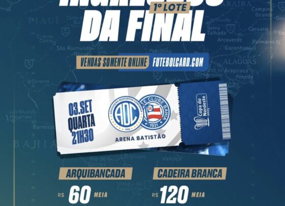 Confiança inicia vendas do primeiro lote de ingressos para a final da Copa do Nordeste contra o Bahia – Futebol Sergipano