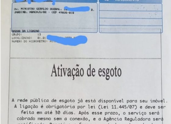 Cobrança de taxa de esgoto sem serviço revolta moradores em Sergipe