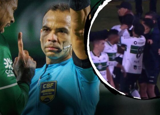 Coritiba x Goiás: árbitro relata ‘tumulto generalizado’ e seis expulsos em pancadaria