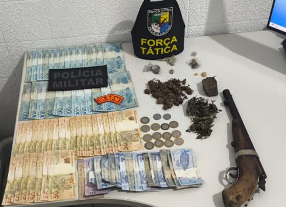 PM prende homem por tráfico de drogas e posse de arma de fogo em Canhoba – P.M.S.E.