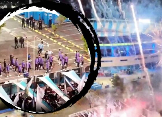 Torcida do Racing faz ‘bandeiraço’ de arrepiar antes de encarar Flamengo e promete festa maior que a do River na Libertadores