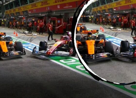 Treino livre da F1 em Singapura tem ‘barbeiragem’ e batida bizarra entre Ferrari e McLaren nos boxes