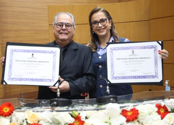 Alese concede Título de Cidadania Sergipana ao casal de médicos Cecília Portilho e Armando Portilho