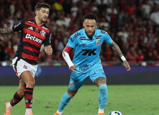 Flamengo abre três, toma susto de Santos melhor sem Neymar e pressiona Palmeiras na luta pelo título do Brasileirão