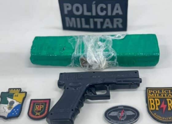Polícia Militar apreende droga e simulacro de arma de fogo em Nossa Senhora do Socorro – P.M.S.E.