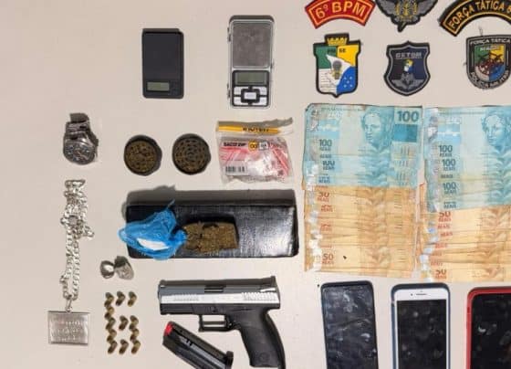 PM prende casal por suspeita de tráfico de entorpecentes e porte ilegal de arma de fogo em Estância – P.M.S.E.