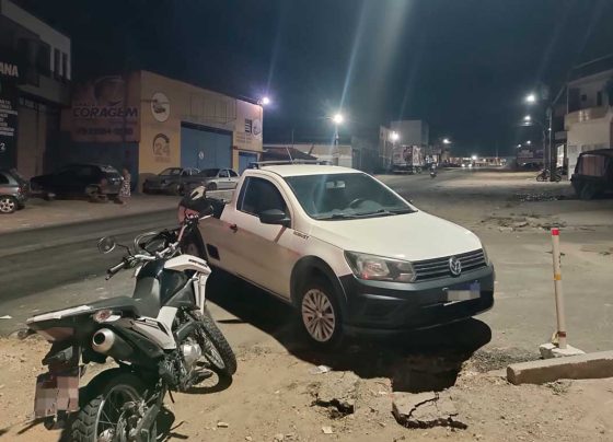 Colisão lateral entre caminhonete e motocicleta deixa motociclista ferido na SE-170, em Itabaiana
