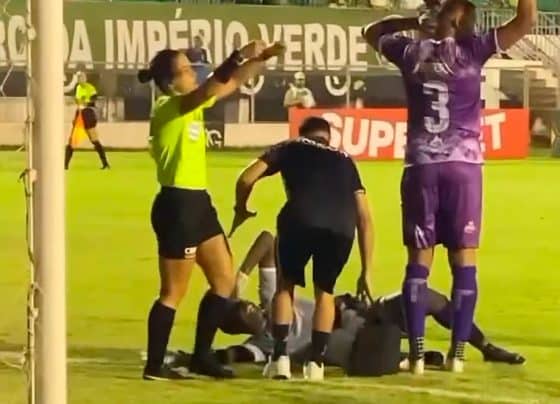 Goleiro do Falcon sofre grave lesão e deixa campo de ambulância em jogo contra o Lagarto