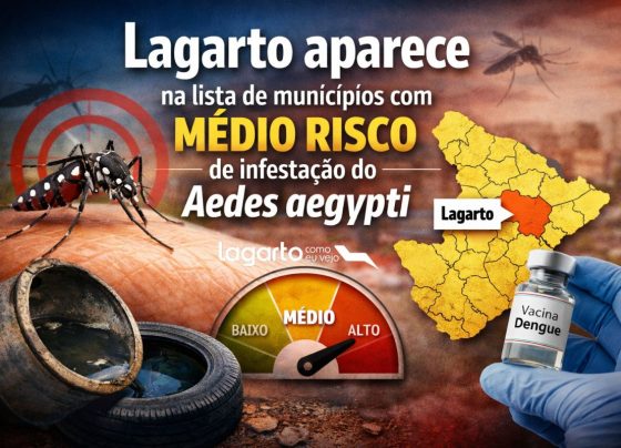 Lagarto mais 33 municípios aparecem na lista com médio risco de infestação do Aedes aegypti