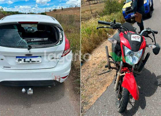 Motociclista fica ferido após colisão traseira na SE-270, em Salgado