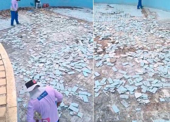 Obras nas piscinas do Balneário Bica começam após deterioração avançada do espaço
