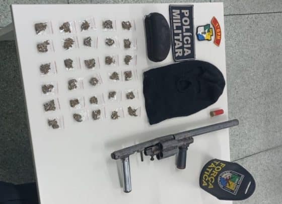 Polícia Militar apreende arma de fogo de fabricação caseira e trinta papelotes de maconha no Conjunto 17 de Março – P.M.S.E.