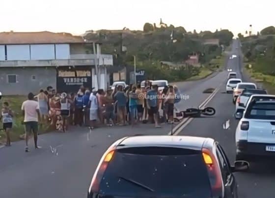 Vídeo – Motociclista fica ferido após acidente na SE-270, em Salgado