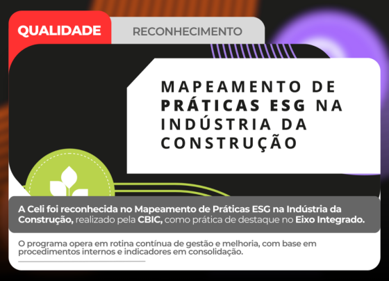 Construtora Celi é destaque nacional em prática integrada de ESG em mapeamento da CBIC