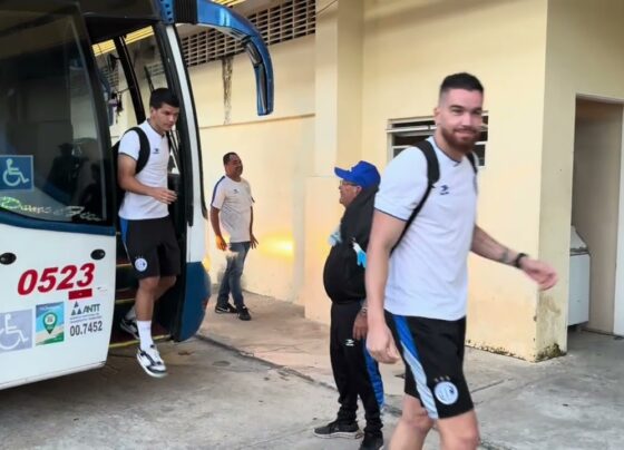 A chegada do Confiança para enfrentar o Amazonas 05/04/26