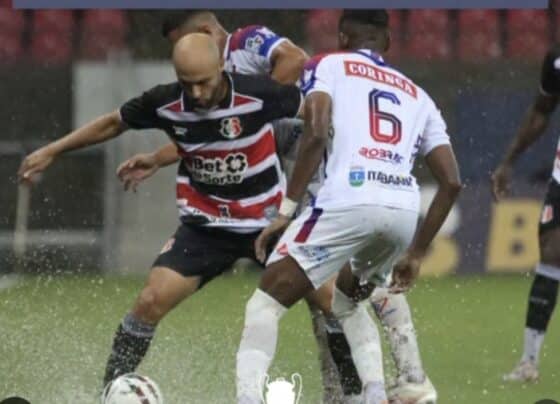 Itabaiana estreia com derrota para o Santa Cruz na Série C em jogo marcado por chuva e paralisação