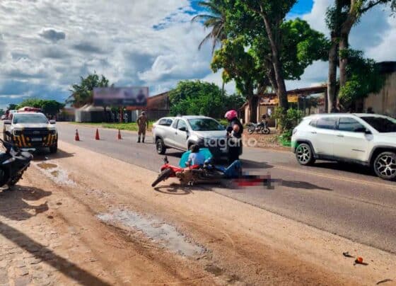 Motociclista fica ferido após colisão com carro na SE-270, em Lagarto