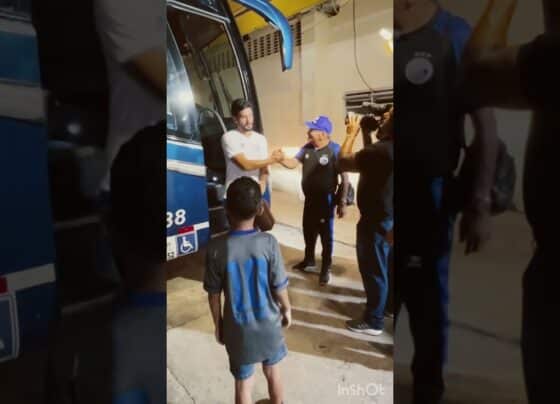 A chegada do Confiança e do Fortaleza também 07/05/26