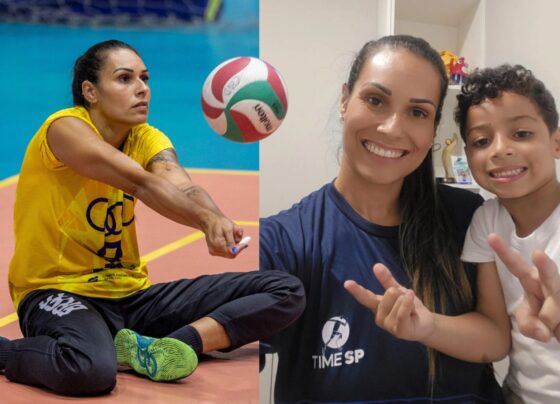 Ícone da Seleção Brasileira de vôlei sentado, Suellen Lima é uma das atletas-mães do Time São Paulo