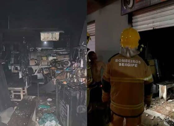 Loja de eletrônicos é atingida por incêndio no Centro de Lagarto