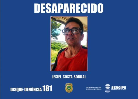DESAPARECIDO: Polícia Civil divulga informações para localização de homem desaparecido em Areia Branca