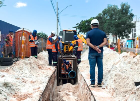Adutora da Avenida Maranhão avança em ritmo acelerado e já alcança 25% de execução