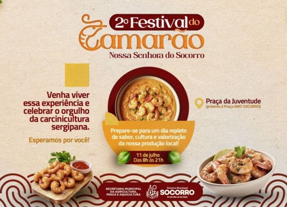 PREFEITURA DE SOCORRO PROMOVE A 2º FESTIVAL DO CAMARÃO NESTE SÁBADO, NO CONJUNTO MARCOS FREIRE II