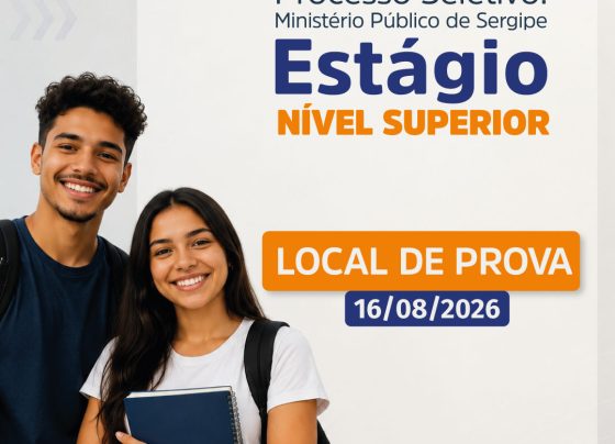 Comunicado – Local, data, horário e sala de realização da prova de seleção de estagiários MP/SE – Edital 02/2026