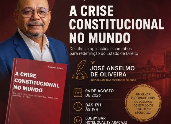 José Anselmo de Oliveira lança livro sobre crise constitucional nesta quinta-feira em Aracaju