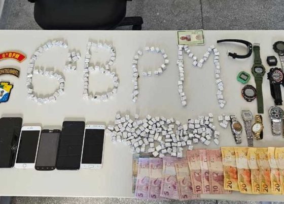 PM desarticula ponto de tráfico e prende quatro suspeitos em Salgado