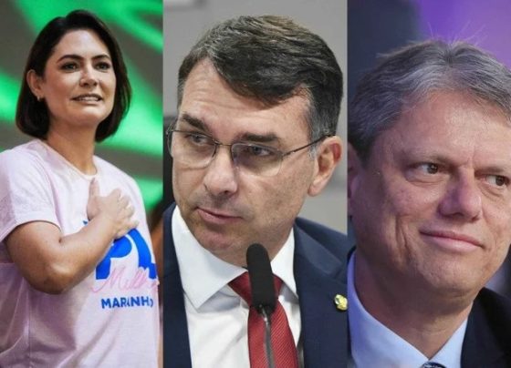 Vistos antes como ‘rivais’ por setores bolsonaristas, Michelle, Tarcísio e Nikolas impulsionam campanha presidencial de Flávio Bolsonaro
