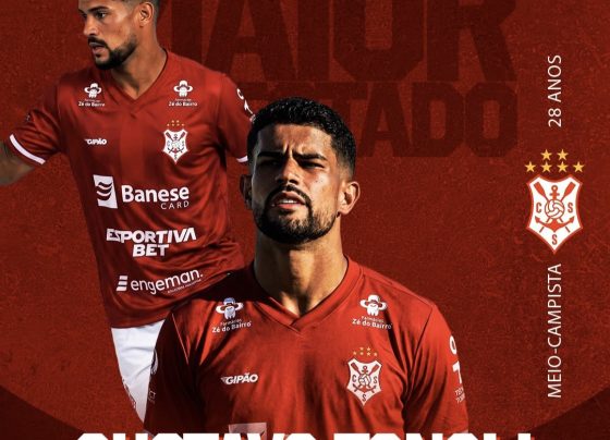 Sergipe anuncia meio-campista Gustavo Tonoli como mais um reforço para a temporada 2027