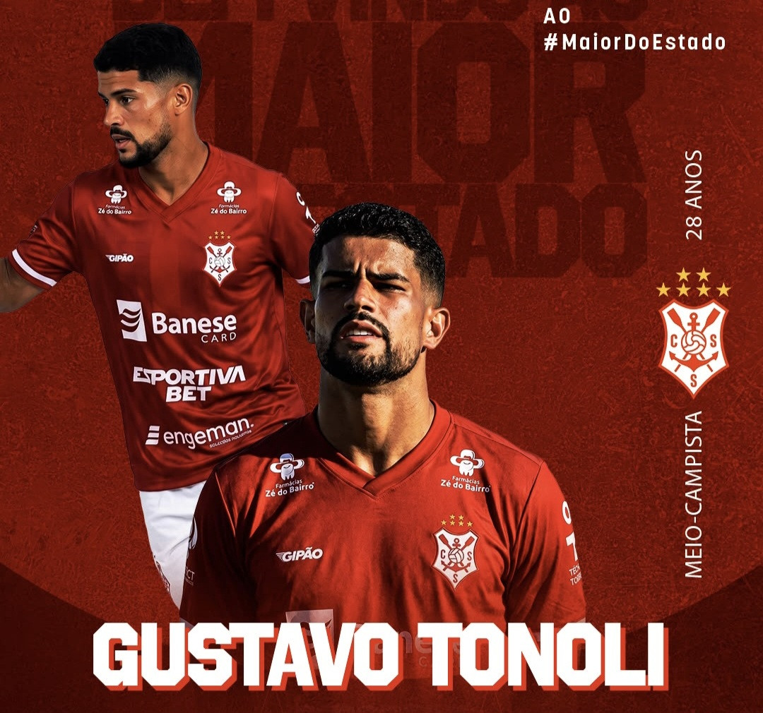 Sergipe anuncia meio-campista Gustavo Tonoli como mais um reforço para a temporada 2027