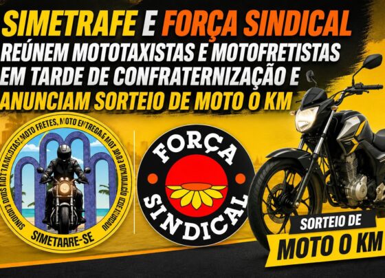 Simetrafe e Força Sindical reúnem mototaxistas e motofretistas em tarde de confraternização e anunciam sorteio de moto 0 km