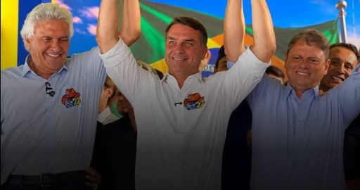 Em Goiânia, Caiado acaba de anunciar apoio a Flávio Bolsonaro no 2º turno