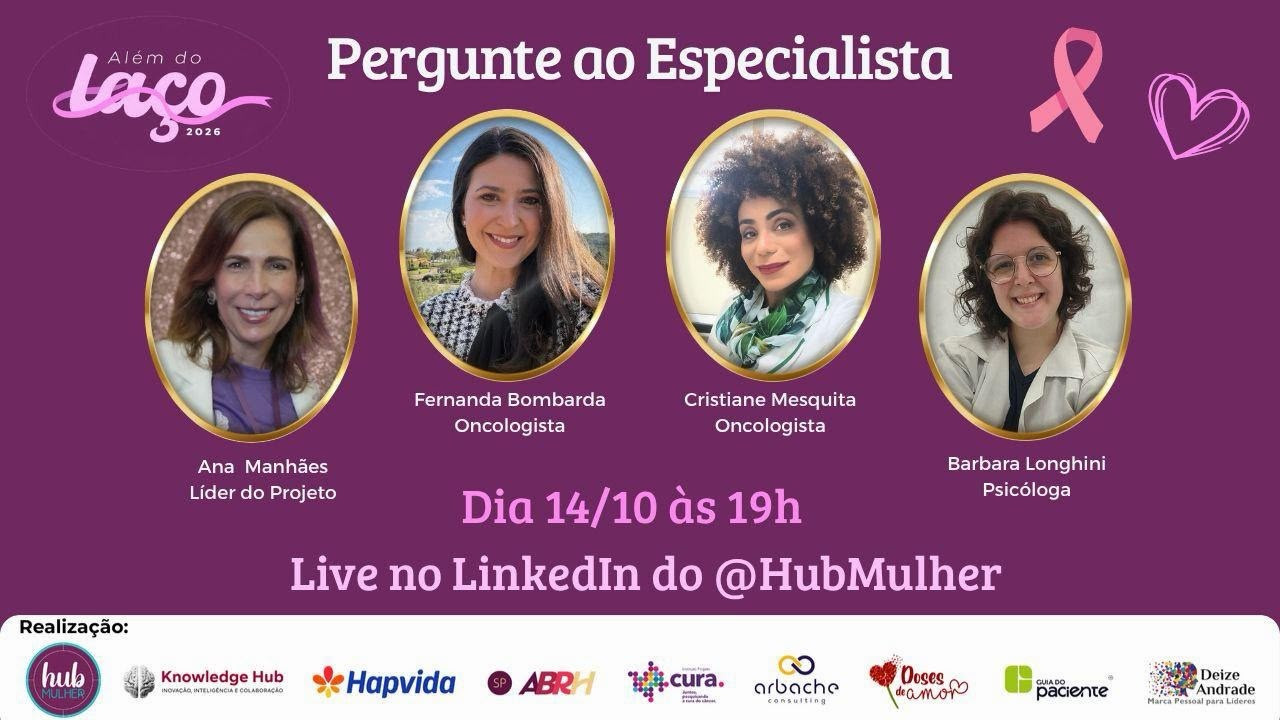 Outubro Rosa: Hapvida leva oncologista e psicóloga a live aberta sobre câncer de mama
