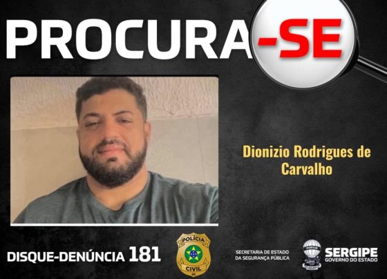 Polícia Civil divulga imagem de investigado por violência doméstica em Cristinápolis