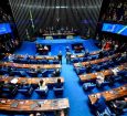 Solenidade de posse dos senadores durante primeira reunião preparatória para 56ª Legislatura.

À mesa, presidente da Mesa, senador Davi Alcolumbre (DEM-AP).

Foto: Marcos Oliveira/Agência Senado